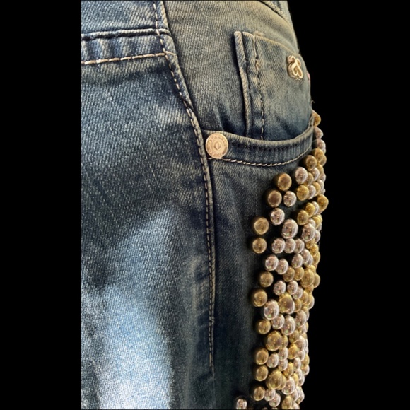 HOLT Maison De Luxe Embellished Distressed Jeans - Picture 2 of 9